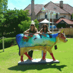 Kylie, Emma & Lashbrook in front of Caves House Hotel