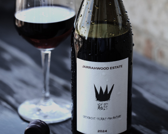jarrahwood wine GSM bottle with glass