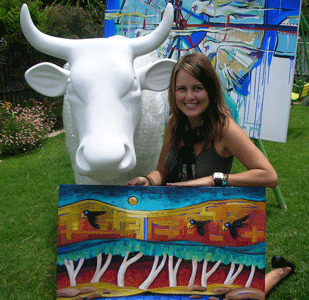 Emma Blythe and bubble wrap cow 2