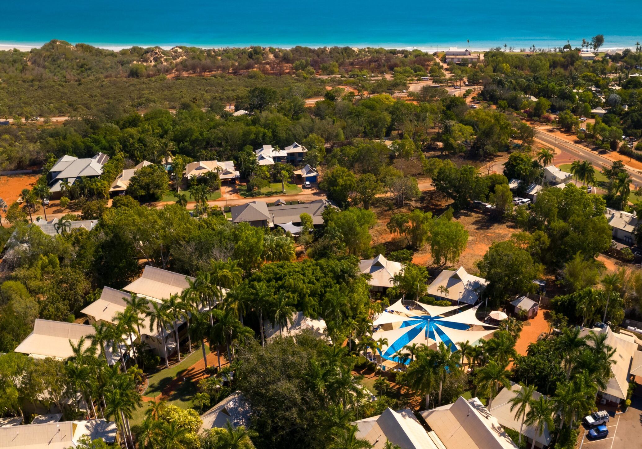 Seashells Broome aerial showing Cable Beach