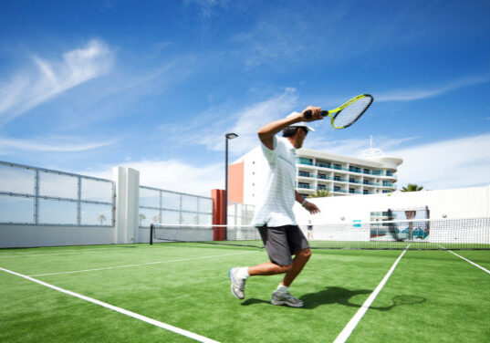 Tennis court
Gareth Thomas and Shaye Lewis